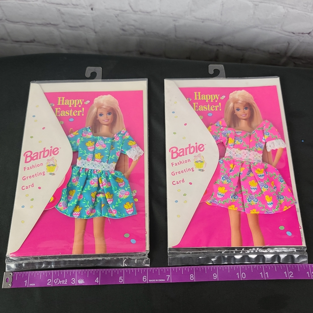 Barbie Fashion Greeting Cards X2 Happy Easter.